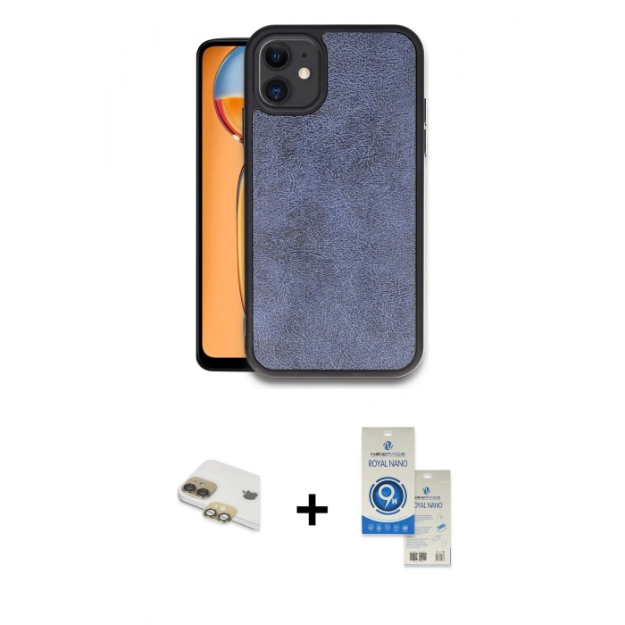 MARSİLYAN™- iPhone 11 Kılıf Kıvılcım Işık Serisi - Şeffaf Royal Nano Ekran Koruyucu + Pers Alüminyum Kamera Lens - GD