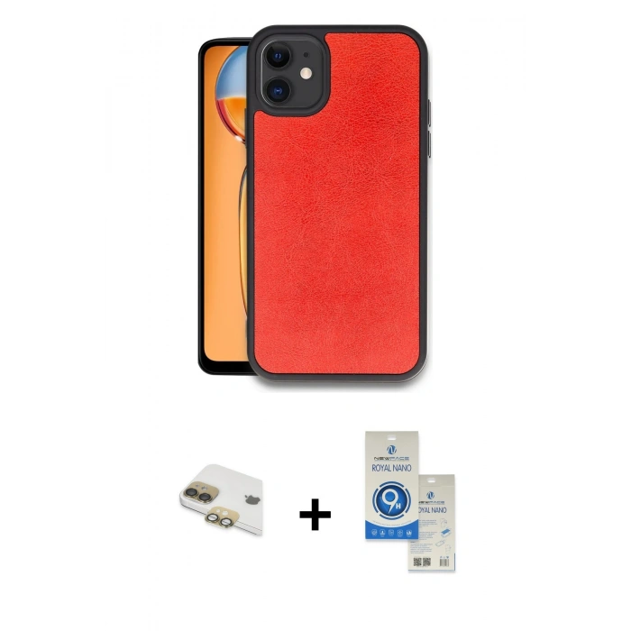 MARSİLYAN™- iPhone 11 Kılıf Kıvılcım Işık Serisi - Şeffaf Royal Nano Ekran Koruyucu + Pers Alüminyum Kamera Lens - GD