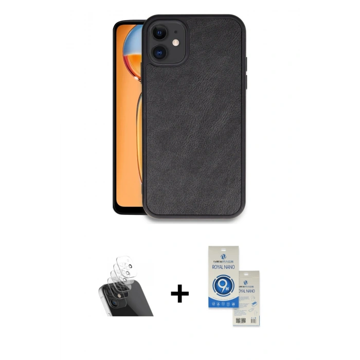 MARSİLYAN™- iPhone 11 Kılıf Kıvılcım Işık Serisi - Şeffaf Royal Nano Ekran Koruyucu + Kamera Lens Koruma Cam - SF