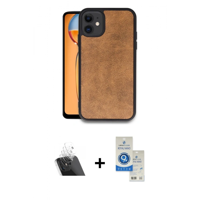 MARSİLYAN™- iPhone 11 Kılıf Kıvılcım Işık Serisi - Şeffaf Royal Nano Ekran Koruyucu + Kamera Lens Koruma Cam - SF