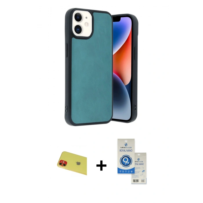 MARSİLYAN™- iPhone 11 Kılıf Kıvılcım Işık Serisi - Şeffaf Royal Nano Ekran Koruyucu + Rainbow Kamera Lens Koruma Cam - KI