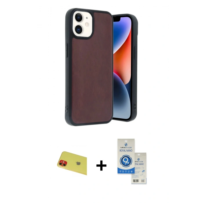 MARSİLYAN™- iPhone 11 Kılıf Kıvılcım Işık Serisi - Şeffaf Royal Nano Ekran Koruyucu + Rainbow Kamera Lens Koruma Cam - KI