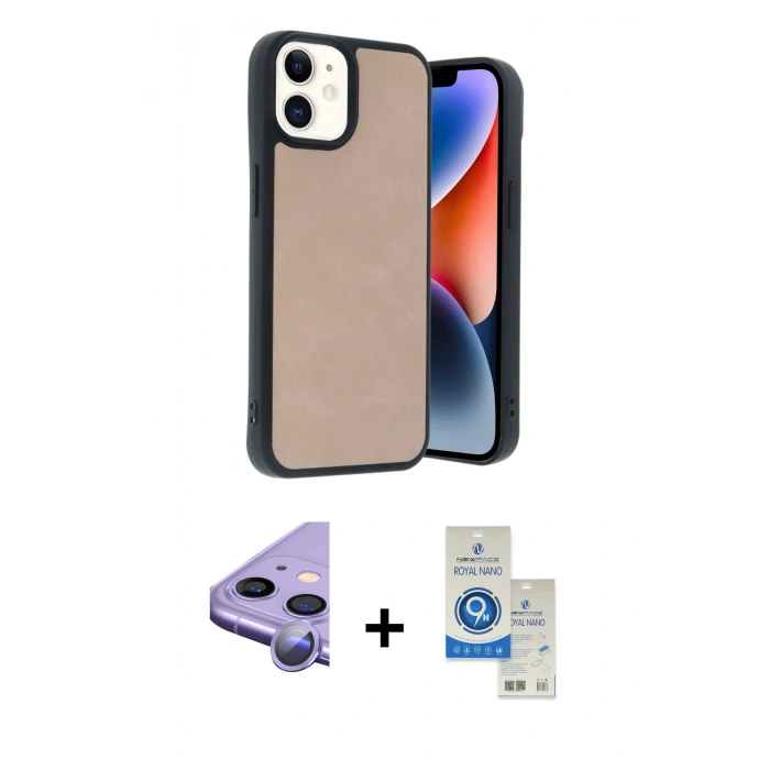 MARSİLYAN™- iPhone 11 Kılıf Kıvılcım Işık Serisi - Şeffaf Royal Nano Ekran Koruyucu + Raze Metal Kamera Lens - MR