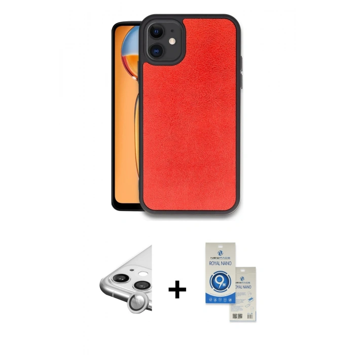 MARSİLYAN™- iPhone 11 Kılıf Kıvılcım Işık Serisi - Şeffaf Royal Nano Ekran Koruyucu + Raze Metal Kamera Lens - GS