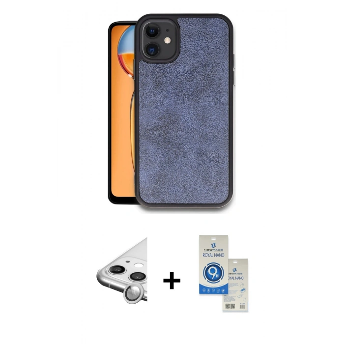 MARSİLYAN™- iPhone 11 Kılıf Kıvılcım Işık Serisi - Şeffaf Royal Nano Ekran Koruyucu + Raze Metal Kamera Lens - GS