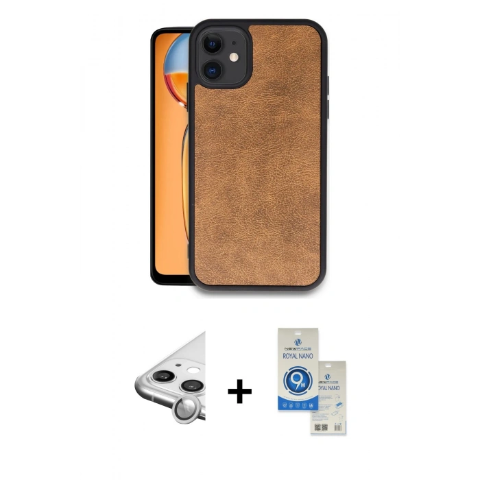 MARSİLYAN™- iPhone 11 Kılıf Kıvılcım Işık Serisi - Şeffaf Royal Nano Ekran Koruyucu + Raze Metal Kamera Lens - GS