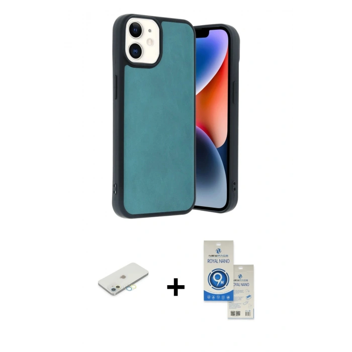 MARSİLYAN™- iPhone 11 Kılıf Kıvılcım Işık Serisi - Şeffaf Royal Nano Ekran Koruyucu + Renkli Kamera Lens Koruma Cam - SI