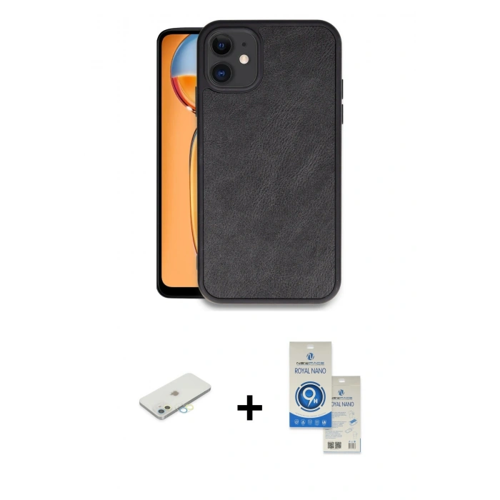MARSİLYAN™- iPhone 11 Kılıf Kıvılcım Işık Serisi - Şeffaf Royal Nano Ekran Koruyucu + Renkli Kamera Lens Koruma Cam - SI