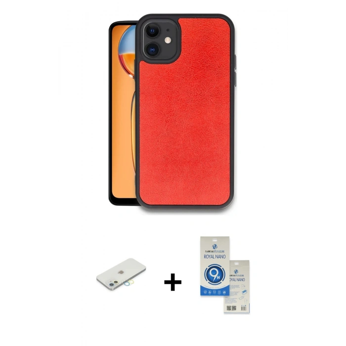 MARSİLYAN™- iPhone 11 Kılıf Kıvılcım Işık Serisi - Şeffaf Royal Nano Ekran Koruyucu + Renkli Kamera Lens Koruma Cam - SI