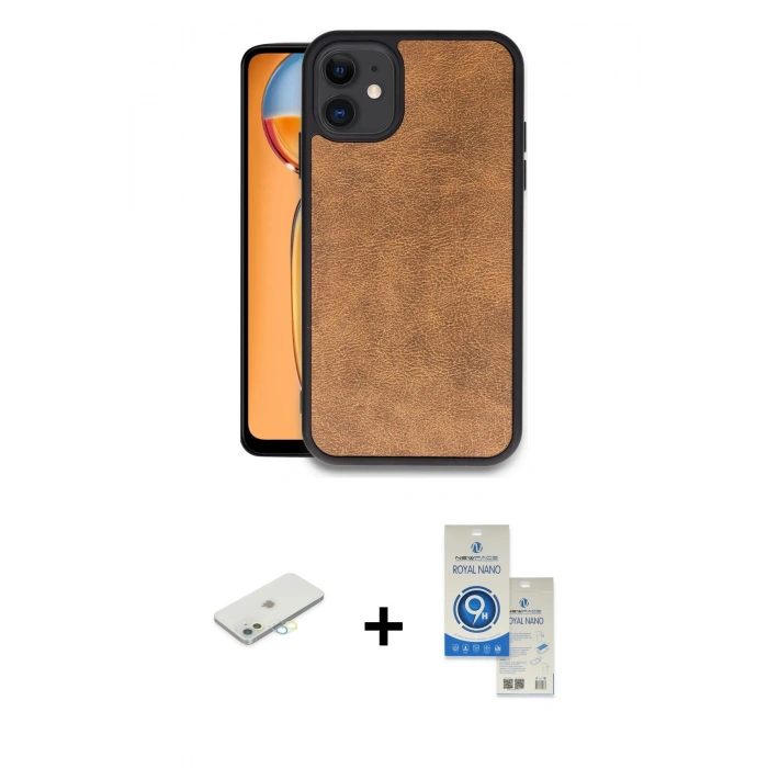 MARSİLYAN™- iPhone 11 Kılıf Kıvılcım Işık Serisi - Şeffaf Royal Nano Ekran Koruyucu + Renkli Kamera Lens Koruma Cam - SI