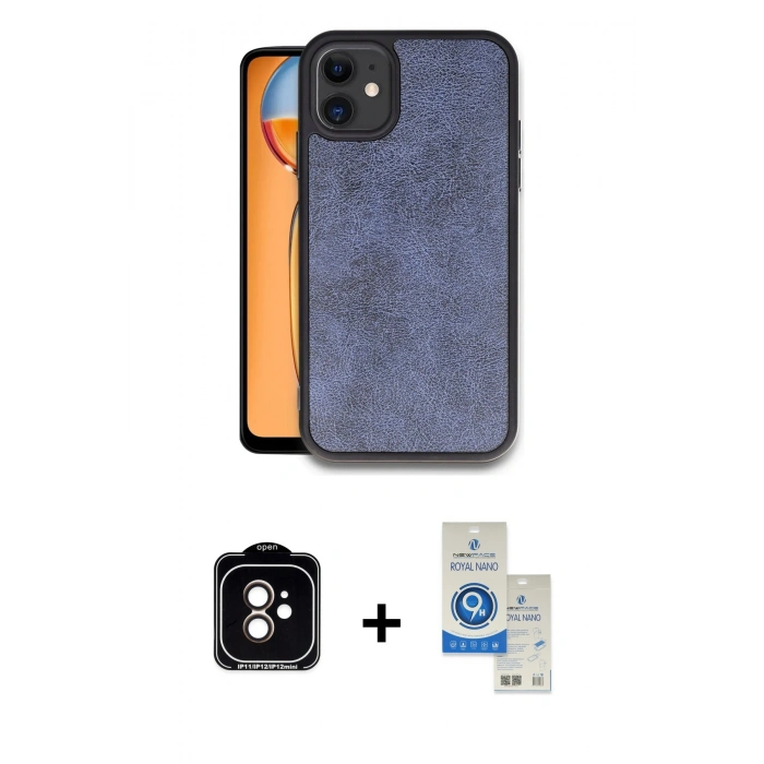 MARSİLYAN™- iPhone 11 Kılıf Kıvılcım Işık Serisi - Şeffaf Royal Nano Ekran Koruyucu + PVD Metal Kamera Lens - TU