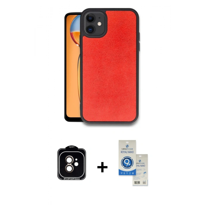 MARSİLYAN™- iPhone 11 Kılıf Kıvılcım Işık Serisi - Şeffaf Royal Nano Ekran Koruyucu + PVD Metal Kamera Lens - TU