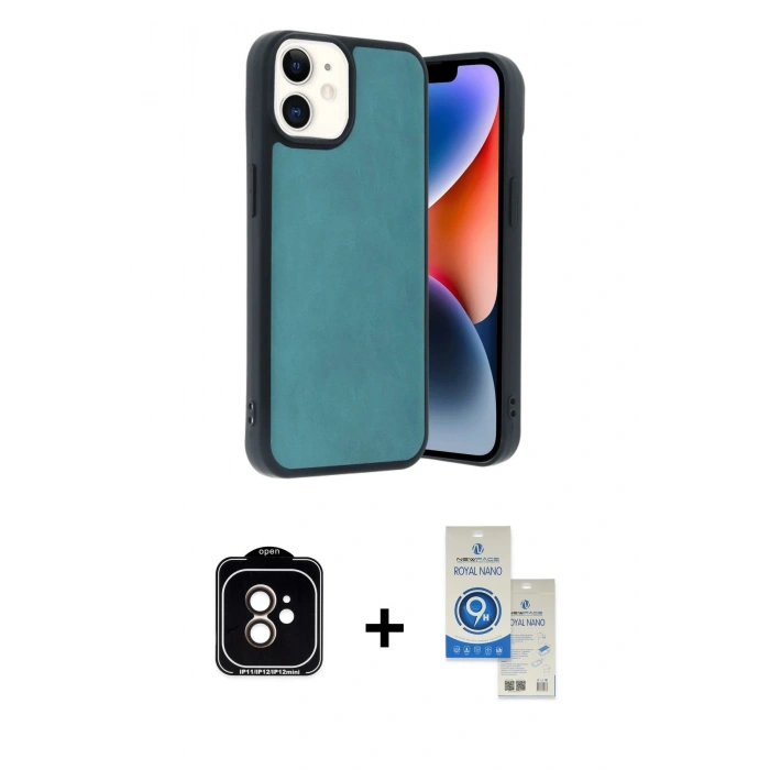 MARSİLYAN™- iPhone 11 Kılıf Kıvılcım Işık Serisi - Şeffaf Royal Nano Ekran Koruyucu + PVD Metal Kamera Lens - TU