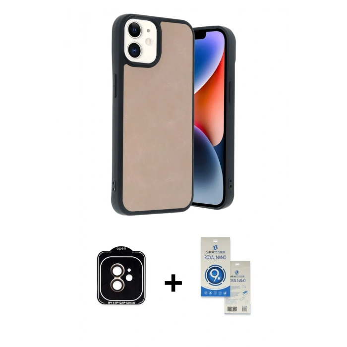 MARSİLYAN™- iPhone 11 Kılıf Kıvılcım Işık Serisi - Şeffaf Royal Nano Ekran Koruyucu + PVD Metal Kamera Lens - TU