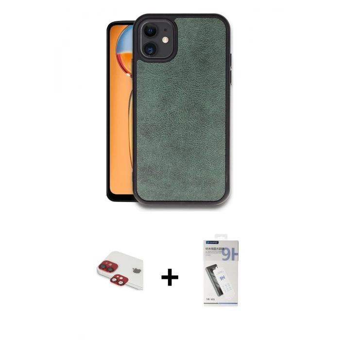 MARSİLYAN™- iPhone 11 Kılıf Kıvılcım Işık Serisi - Şeffaf Uv Polymer Nano Ekran Koruyucu + Pers Alüminyum Kamera Lens - KI