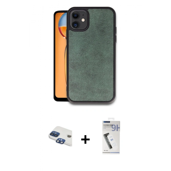 MARSİLYAN™- iPhone 11 Kılıf Kıvılcım Işık Serisi - Şeffaf Uv Polymer Nano Ekran Koruyucu + Pers Alüminyum Kamera Lens - LT