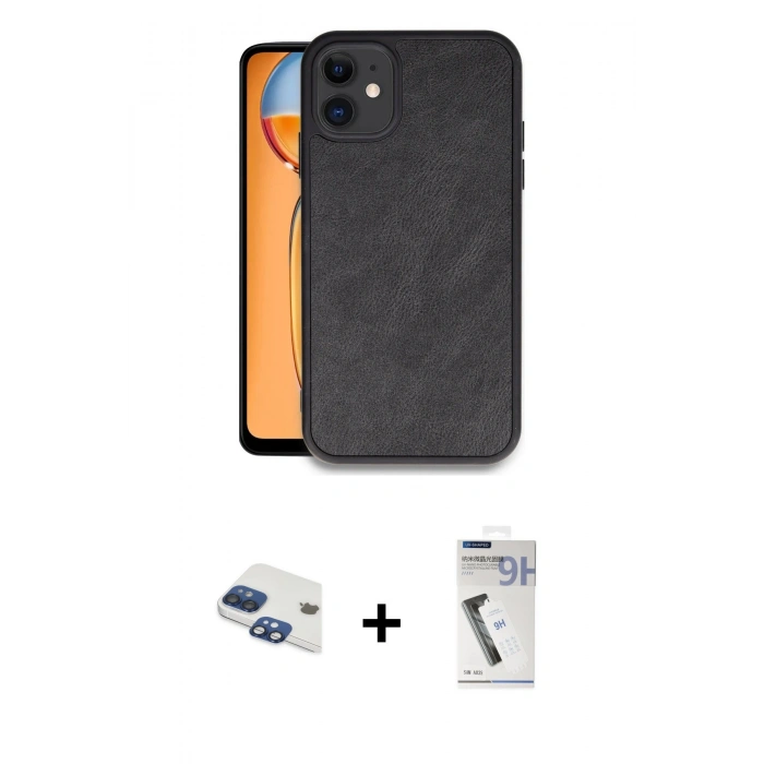 MARSİLYAN™- iPhone 11 Kılıf Kıvılcım Işık Serisi - Şeffaf Uv Polymer Nano Ekran Koruyucu + Pers Alüminyum Kamera Lens - LT