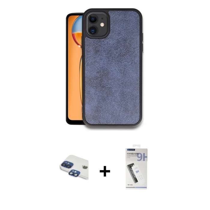 MARSİLYAN™- iPhone 11 Kılıf Kıvılcım Işık Serisi - Şeffaf Uv Polymer Nano Ekran Koruyucu + Pers Alüminyum Kamera Lens - LT