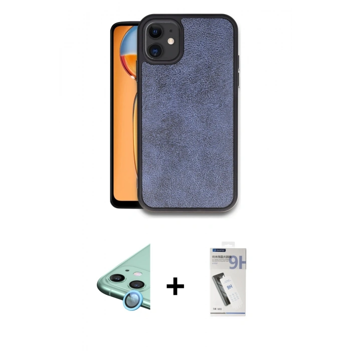 MARSİLYAN™- iPhone 11 Kılıf Kıvılcım Işık Serisi - Şeffaf Uv Polymer Nano Ekran Koruyucu + Raze Metal Kamera Lens - MI