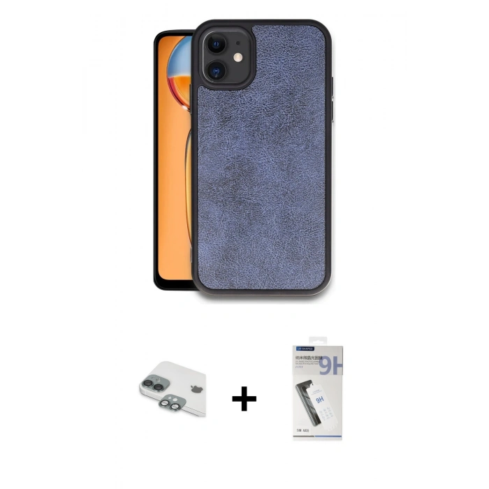 MARSİLYAN™- iPhone 11 Kılıf Kıvılcım Işık Serisi - Şeffaf Uv Polymer Nano Ekran Koruyucu + Pers Alüminyum Kamera Lens - YL