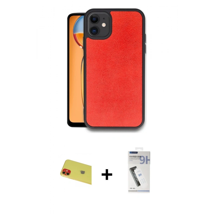 MARSİLYAN™- iPhone 11 Kılıf Kıvılcım Işık Serisi - Şeffaf Uv Polymer Nano Ekran Koruyucu + Rainbow Kamera Lens Koruma Cam - KI