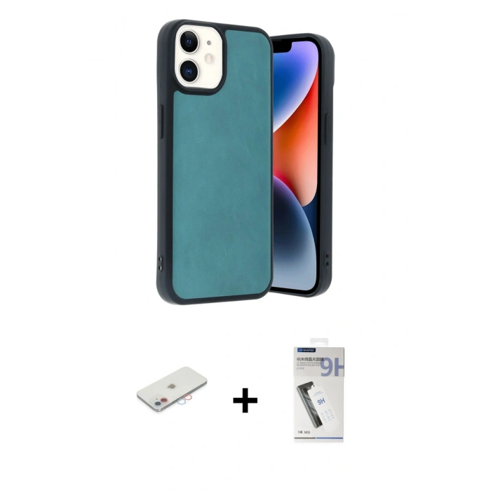 MARSİLYAN™- iPhone 11 Kılıf Kıvılcım Işık Serisi - Şeffaf Uv Polymer Nano Ekran Koruyucu + Renkli Kamera Lens Koruma Cam - PE