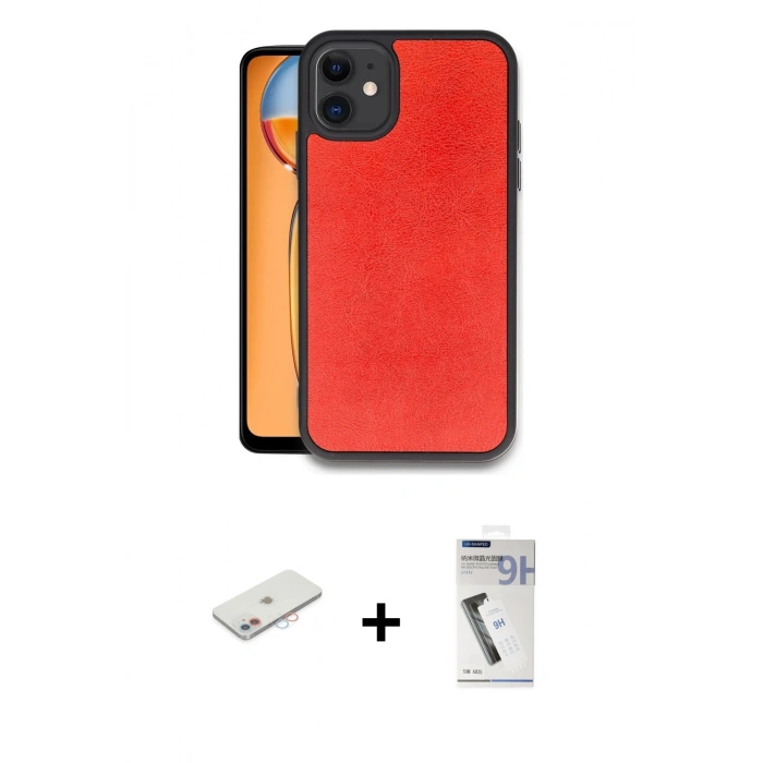 MARSİLYAN™- iPhone 11 Kılıf Kıvılcım Işık Serisi - Şeffaf Uv Polymer Nano Ekran Koruyucu + Renkli Kamera Lens Koruma Cam - PE