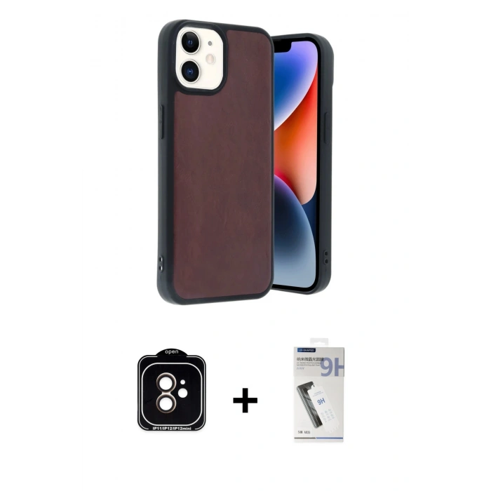 MARSİLYAN™- iPhone 11 Kılıf Kıvılcım Işık Serisi - Şeffaf Uv Polymer Nano Ekran Koruyucu + Turuncu PVD Metal Kamera Lens