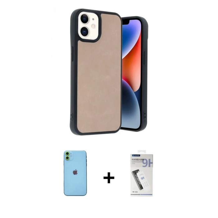 MARSİLYAN™- iPhone 11 Kılıf Kıvılcım Işık Serisi - Şeffaf Uv Polymer Nano Ekran Koruyucu + Neon Fosforlu Kamera Lens - YL
