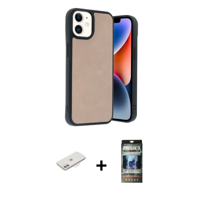 MARSİLYAN™- iPhone 11 Kılıf Kıvılcım Işık Serisi - Siyah 34D Hayalet Izgaralı Cam + Renkli Kamera Lens Koruma Cam - PE