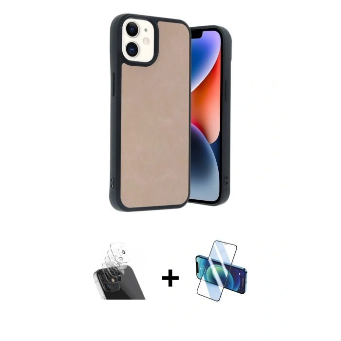 MARSİLYAN™- iPhone 11 Kılıf Kıvılcım Işık Serisi - Siyah 3D Antistatik Cam Ekran Koruyucu + Kamera Lens Koruma Cam - SF