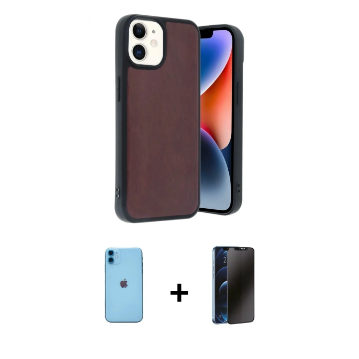 MARSİLYAN™- iPhone 11 Kılıf Kıvılcım Işık Serisi - Siyah 3D Antistatik Hayalet Cam Ekran Koruyucu + Neon Fosforlu Kamera Lens - MI