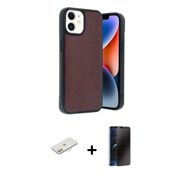 MARSİLYAN™- iPhone 11 Kılıf Kıvılcım Işık Serisi - Siyah 3D Antistatik Hayalet Cam Ekran Koruyucu + Renkli Kamera Lens Koruma Cam - PE