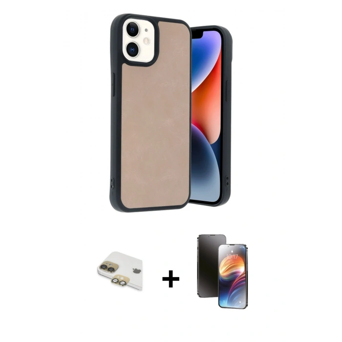 MARSİLYAN™- iPhone 11 Kılıf Kıvılcım Işık Serisi - Siyah 3D Antistatik Mat Seramik Nano Ekran Koruyucu + Pers Alüminyum Kamera Lens - GD