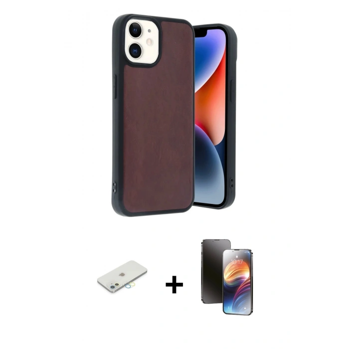 MARSİLYAN™- iPhone 11 Kılıf Kıvılcım Işık Serisi - Siyah 3D Antistatik Mat Seramik Nano Ekran Koruyucu + Renkli Kamera Lens Koruma Cam - SI