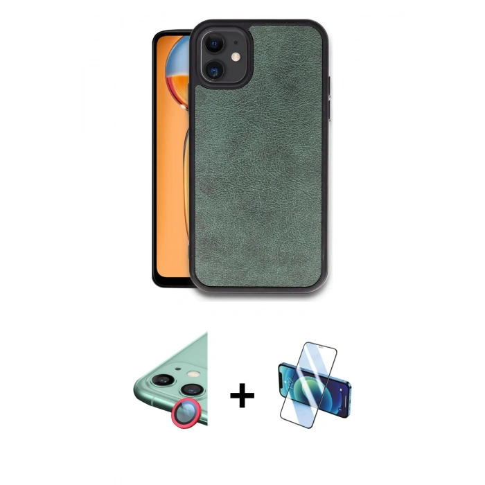 MARSİLYAN™- iPhone 11 Kılıf Kıvılcım Işık Serisi - Siyah 3D Antistatik Seramik Nano Ekran Koruyucu + Raze Metal Kamera Lens - KI