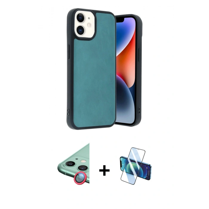 MARSİLYAN™- iPhone 11 Kılıf Kıvılcım Işık Serisi - Siyah 3D Antistatik Seramik Nano Ekran Koruyucu + Raze Metal Kamera Lens - KI