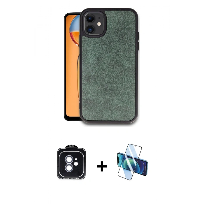 MARSİLYAN™- iPhone 11 Kılıf Kıvılcım Işık Serisi - Siyah 3D Antistatik Seramik Nano Ekran Koruyucu + PVD Metal Kamera Lens - MI