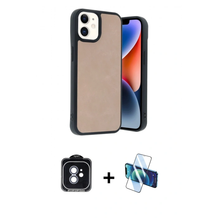 MARSİLYAN™- iPhone 11 Kılıf Kıvılcım Işık Serisi - Siyah 3D Antistatik Seramik Nano Ekran Koruyucu + PVD Metal Kamera Lens - MI