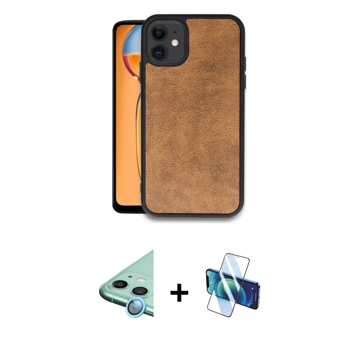 MARSİLYAN™- iPhone 11 Kılıf Kıvılcım Işık Serisi - Siyah 3D Antistatik Seramik Nano Ekran Koruyucu + Raze Metal Kamera Lens - MI