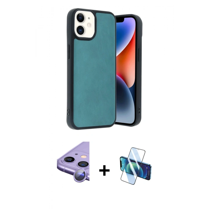 MARSİLYAN™- iPhone 11 Kılıf Kıvılcım Işık Serisi - Siyah 3D Antistatik Seramik Nano Ekran Koruyucu + Raze Metal Kamera Lens - MR