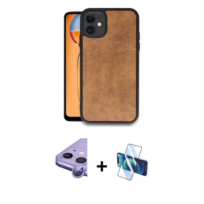 MARSİLYAN™- iPhone 11 Kılıf Kıvılcım Işık Serisi - Siyah 3D Antistatik Seramik Nano Ekran Koruyucu + Raze Metal Kamera Lens - MR