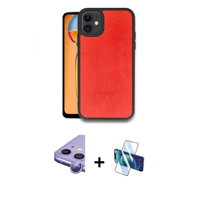 MARSİLYAN™- iPhone 11 Kılıf Kıvılcım Işık Serisi - Siyah 3D Antistatik Seramik Nano Ekran Koruyucu + Raze Metal Kamera Lens - MR