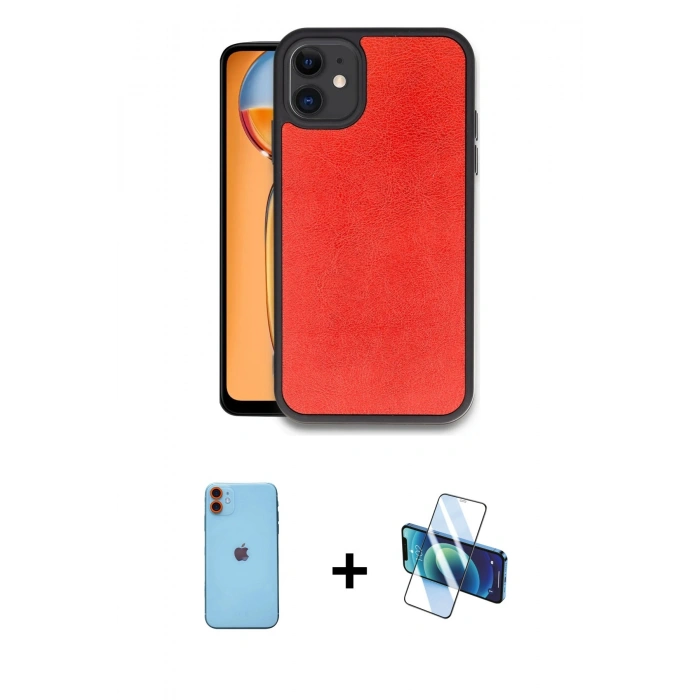 MARSİLYAN™- iPhone 11 Kılıf Kıvılcım Işık Serisi - Siyah 3D Antistatik Seramik Nano Ekran Koruyucu + Neon Fosforlu Kamera Lens - TU