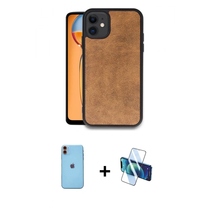 MARSİLYAN™- iPhone 11 Kılıf Kıvılcım Işık Serisi - Siyah 3D Antistatik Seramik Nano Ekran Koruyucu + Neon Fosforlu Kamera Lens - TU