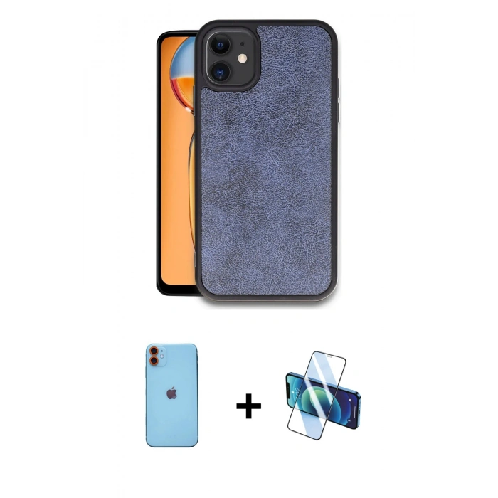 MARSİLYAN™- iPhone 11 Kılıf Kıvılcım Işık Serisi - Siyah 3D Antistatik Seramik Nano Ekran Koruyucu + Neon Fosforlu Kamera Lens - TU