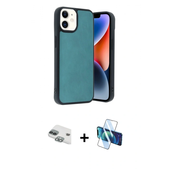 MARSİLYAN™- iPhone 11 Kılıf Kıvılcım Işık Serisi - Siyah 3D Antistatik Seramik Nano Ekran Koruyucu + Pers Alüminyum Kamera Lens - YL