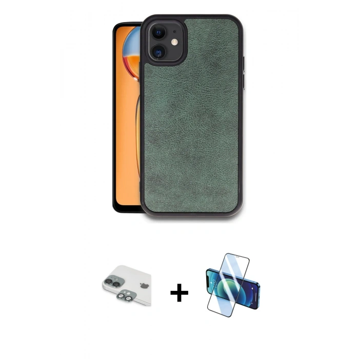 MARSİLYAN™- iPhone 11 Kılıf Kıvılcım Işık Serisi - Siyah 3D Antistatik Seramik Nano Ekran Koruyucu + Pers Alüminyum Kamera Lens - YL