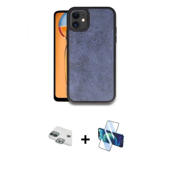 MARSİLYAN™- iPhone 11 Kılıf Kıvılcım Işık Serisi - Siyah 3D Antistatik Seramik Nano Ekran Koruyucu + Pers Alüminyum Kamera Lens - YL