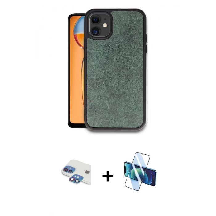 MARSİLYAN™- iPhone 11 Kılıf Kıvılcım Işık Serisi - Siyah 3D Antistatik Seramik Nano Ekran Koruyucu + Pers Alüminyum Kamera Lens - GI